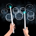 Pikkukuva 3 / 7: GAMSING Air Drum Set Bluetooth-kaiutintikkuilla Kannettava rumpusetti White