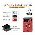 Pikkukuva 5 / 7: MUXMA-kortinpidikkeen rengasteline RFID-estävä liimainen luottokorttipaikka - punainen Red