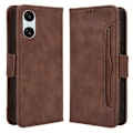 Pikkukuva 1 / 7: Sony Xperia 10 VI Kotelo PU-nahkainen Flip Folio Puhelimen Suojakotelo Useilla Korteilla Brown