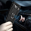 Pikkukuva 4 / 7: Google Pixel 7 Pro iskunkestävä TPU+PC Kickstand -puhelinkotelo autoteline metallilevy - musta Black