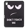 Miniatyrbillede 3 af 11: Tri-fold Stand Case for iPad 10.9 (2022) Tablet Cover Pen Holder - Don't Touch Me Black