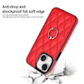 Miniatyrbillede 6 af 9: iPhone 14 Etui Rhombus Grid Pattern Bagcoverring Kickstand - Rød Red