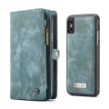 Miniatyrbillede 1 af 11: ASEME Detachable 2-in-1 Multi-slot Wallet Split Leather Case for iPhone X Blue