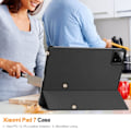 Miniatyrbillede 8 af 8: Slim Fit Cover Case til Xiaomi Pad 7 Auto Wake / Sleep - Sort Black