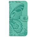 Miniatyrbillede 3 af 9: Til Samsung Galaxy S24 FE Etui Stand Tegnebog Etui Sommerfuglemønster Green