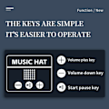 Miniatyrbild 9 av 9: YX2 Hatt Keps Trådlös Bluetooth-hörlur Musik Högtalare Smart Cap Svart