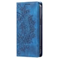 Miniatyrbilde 1 av 7: For Samsung Galaxy S25 Lommebok Deksel Shell Mandala Blomstermønster Blue