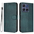Pikkukuva 1 / 9: Motorola Edge 60 5G / 60 Fusion 5G Suojakotelot Lompakko Teline Retrokuvio Nahkainen Green