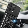 Miniatyrbillede 5 af 8: Til Xiaomi Redmi 12 Lens Protector Phone Case PC+TPU Shell med support Black