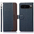 Pikkukuva 1 / 7: HAZNEH Google Pixel 9 / Pixel 9 Pro Lompakkokotelo Litchi-kuvio Puhelinkotelo Blue