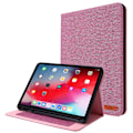 Miniatyrbild 1 av 5: Till iPad Air 13 (2024) Vikbart fodral korthållare Tygtextur - Rosa Rosa