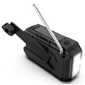Miniatyrbild 1 av 11: Väder AM / FM Radio Solar Handvev 1200mAh PowerBank ficklampa Svart