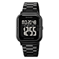 Miniatyrbillede 2 af 8: SKMEI Vandtæt Digitalt Armbåndsur Ur Belysning Stopur - Sort + Sort + Stål Black