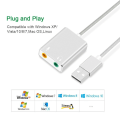 Pikkukuva 5 / 5: USB-äänisovitin Ulkoinen stereoäänikortti 3,5 mm kuuloke- ja mikrofoniliitäntä Silver