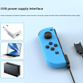 Miniatyrbillede 5 af 8: 2 i 1 opladningskabel kompatibel med Nintendo Switch Joy-Con 2,5 m forlænget USB-opladerledning Black