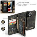 Pikkukuva 2 / 11: CASEME iPhone 13 Pro Max 2-in-1 lompakkopuhelimen kuori - musta Black
