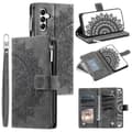 For Samsung Galaxy A26 / A16  Lommebok Deksel Shell Mandala Blomstermønster Grey
