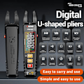 Miniatyrbilde 10 av 11: U-formet digital multimeter DC/AC spenningsstrømmotstandskondensatortester Black