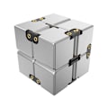 Miniatyrbillede 1 af 7: Fidget Toy Infinite Cube Stressaflastningsflipblok - Sølv Silver