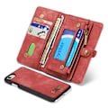 Pikkukuva 4 / 11: CASEME iPhone 8 / 7 / SE Retro Split läder plånboksfodral - Röd Red