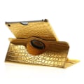 Pikkukuva 6 / 11: Fodral iPad Air / iPad 9.7 2017 & 2018 360 rotation Krokodil Guld Gold