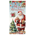 Miniatyrbild 1 av 7: Polyester tyg jul dörr täcker god jul bakgrund Banner Xmas dekoration Röd
