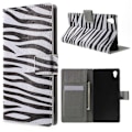 Pikkukuva 1 / 9: Sony Xperia Z5 Plånboksfodral Zebra Stripes Black