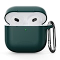 Miniatyrbild 2 av 2: För AirPods 4 Silikonfodral Integrerat Bluetooth-hörlursskydd med krok - MörkGrön Grön