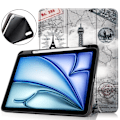 Miniatyrbilde 1 av 8: Etui for iPad Air 11 (2024) med Tri-fold Stativ, Tablettdeksel med Penneholder - Tower Multicolor