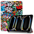 Pikkukuva 1 / 7: iPad Pro 11 (2024) Kotelo Auto Herää / Nuku Kolminkertainen Taittojalusta Tabletin Suoja - Graffiti Multicolor
