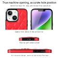Miniatyrbillede 4 af 9: iPhone 14 Etui Rhombus Grid Pattern Bagcoverring Kickstand - Rød Red