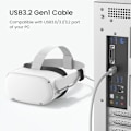 Miniatyrbild 5 av 10: QC-8.5 5 m länkkabel för Meta Quest 3 3S PICO 4 VR Headset USB 3.0 hög hastighet Vit