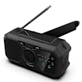 Miniatyrbild 7 av 11: Väder AM / FM Radio Solar Handvev 1200mAh PowerBank ficklampa Svart