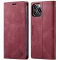 Miniatyrbillede 1 af 9: AUTSPACE A01 Retro Wallet Case for iPhone 13 Pro - Red Red