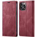 Pikkukuva 1 / 9: AUTSPACE A01 Retro Wallet Case for iPhone 13 Pro - Red Red