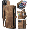 Miniatyrbilde 1 av 7: CASEME iPhone 15 2-i-1 Lommebok Telefondeksel - Brun Brown
