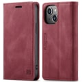 Pikkukuva 1 / 11: AUTSPACE A01 Retro lompakkokotelo iPhone 13 Mini - Punainen Red