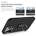 Pikkukuva 2 / 5: iPhone 15 Pro Max Sormirengas Kickstand Hybridikotelo - Musta Black