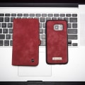 Pikkukuva 8 / 9: CASEME Samsung Galaxy S7 Retro läder plånboksfodral - Röd Red