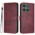 Pikkukuva 1 / 6: Motorola Edge 60 Pro 5G Suojakotelot Lompakko Teline Retrokuvio Nahkainen Red