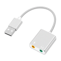 Pikkukuva 1 / 5: USB-äänisovitin Ulkoinen stereoäänikortti 3,5 mm kuuloke- ja mikrofoniliitäntä Silver