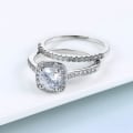 Pikkukuva 4 / 6: Pinottava 2 sormusta Cubic Zirkonia - koko 6 / Hopea Silver