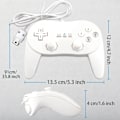 Miniatyrbilde 7 av 9: Gamepad kompatibel med Nintendo Wii, Wii U Controller 1.1m kabel - hvit White