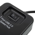 Pikkukuva 3 / 5: Kannettava 7-porttinen USB 2.0 keskitin 1m kaapelilla ja virtakytkimellä - musta Black