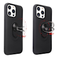 Pikkukuva 3 / 8: iPhone 13 Pro Finger Ring TPU Hybrid Case Kickstand - Red Red