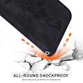 Pikkukuva 5 / 7: Xiaomi Redmi 14C 4G Suojakuori Lily Flower Imprint Nahkainen Puhelinsuojus Jalustalla Black