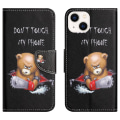 Miniatyrbilde 1 av 6: For iPhone 15 Plus Lommebok Stativ Etui Telefondeksel - Bjørn Black