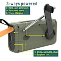 Miniatyrbild 7 av 9: Solar Power Handvev DAB FM Radio Ficklampa 4500mAh Power Bank Grön