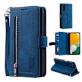 Miniatyrbilde 1 av 10: Etui for Samsung Galaxy A16 5G / A16 4G med glidelås lomme, PU-lær, 9 kortlommer Blue