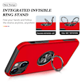 Pikkukuva 4 / 7: iPhone 14 Finger Ring Kickstand Hybrid Case - Red Red